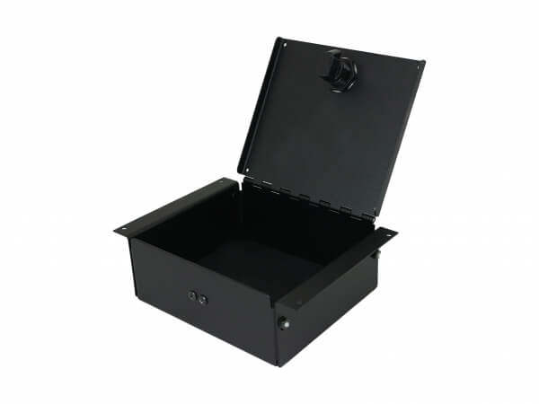 6″ Accessory Pocket W/Hinged Lid & Lock, 2.5″ Deep