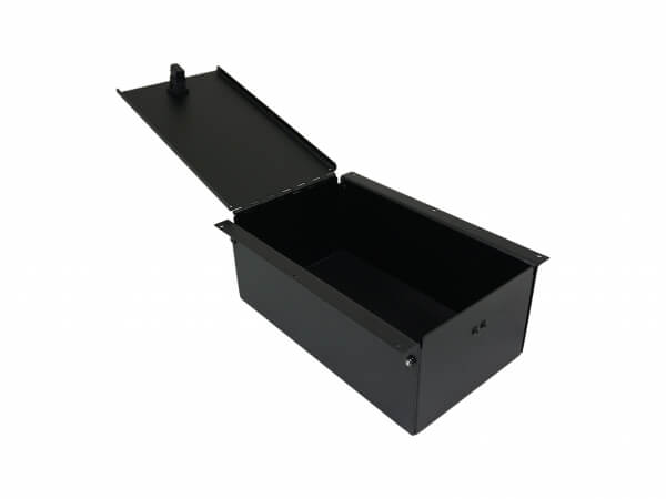 12″ Accessory Pocket W/Hinged Lid & Lock, 4.5″ Deep