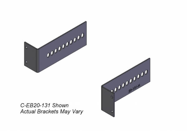 2-Piece Equipment Mounting Bracket, 2″ Mounting Space, 1.31″ Bend