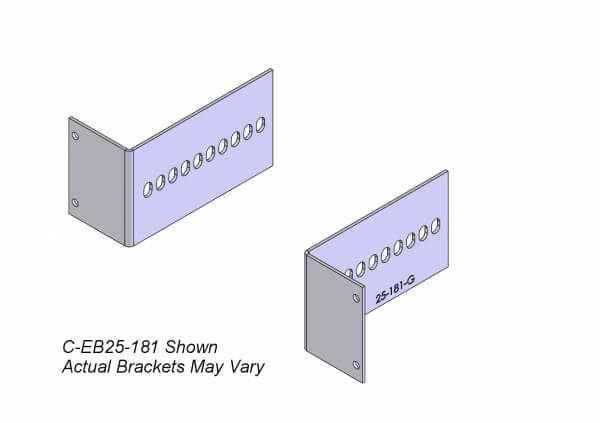 2-Piece Equipment Mounting Bracket, 2.5″ Mounting Space, 0.68″ Bend