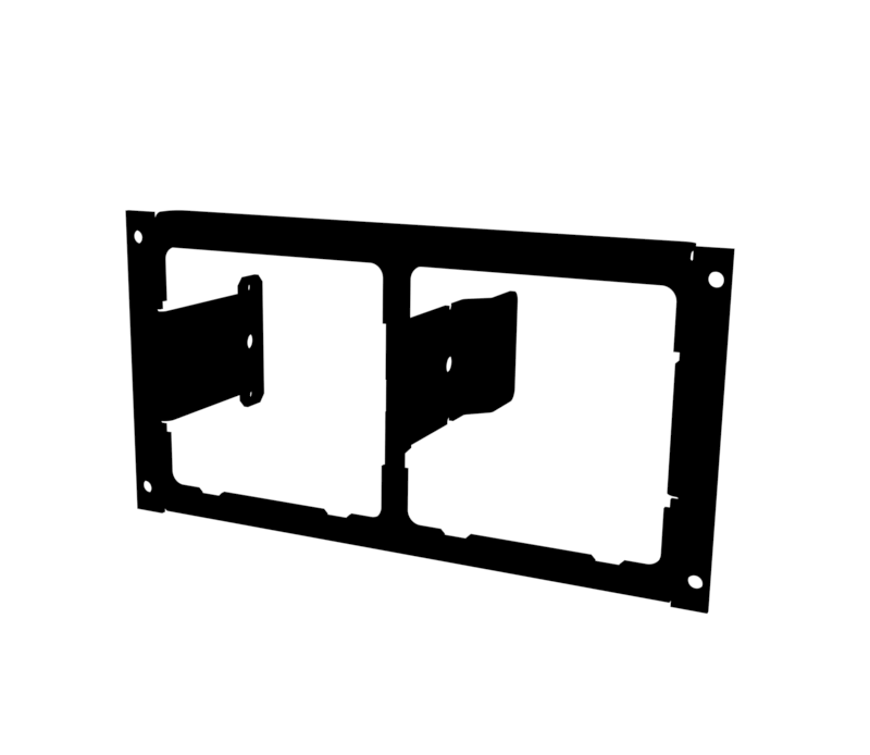 1-Piece Equipment Mounting Bracket, 4.5″ Mounting Space, Fits Two Motorola APX-Series Chargers