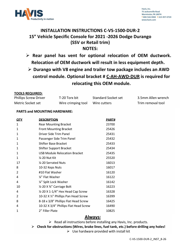 Installation Instructions (PDF)