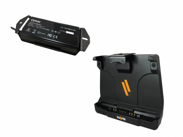 DISCONTINUED – Docking Station For Getac UX10 Tablet With Triple Pass-Thru Antenna Connections & External Power Supply with Lighter Plug