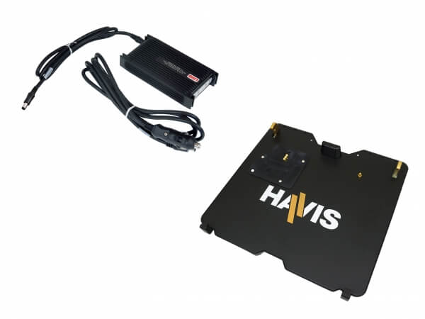 DISCONTINUED – Cradle for Getac V110 Convertible Notebook with Triple Pass-Thru Antenna Connections & LIND Power Supply