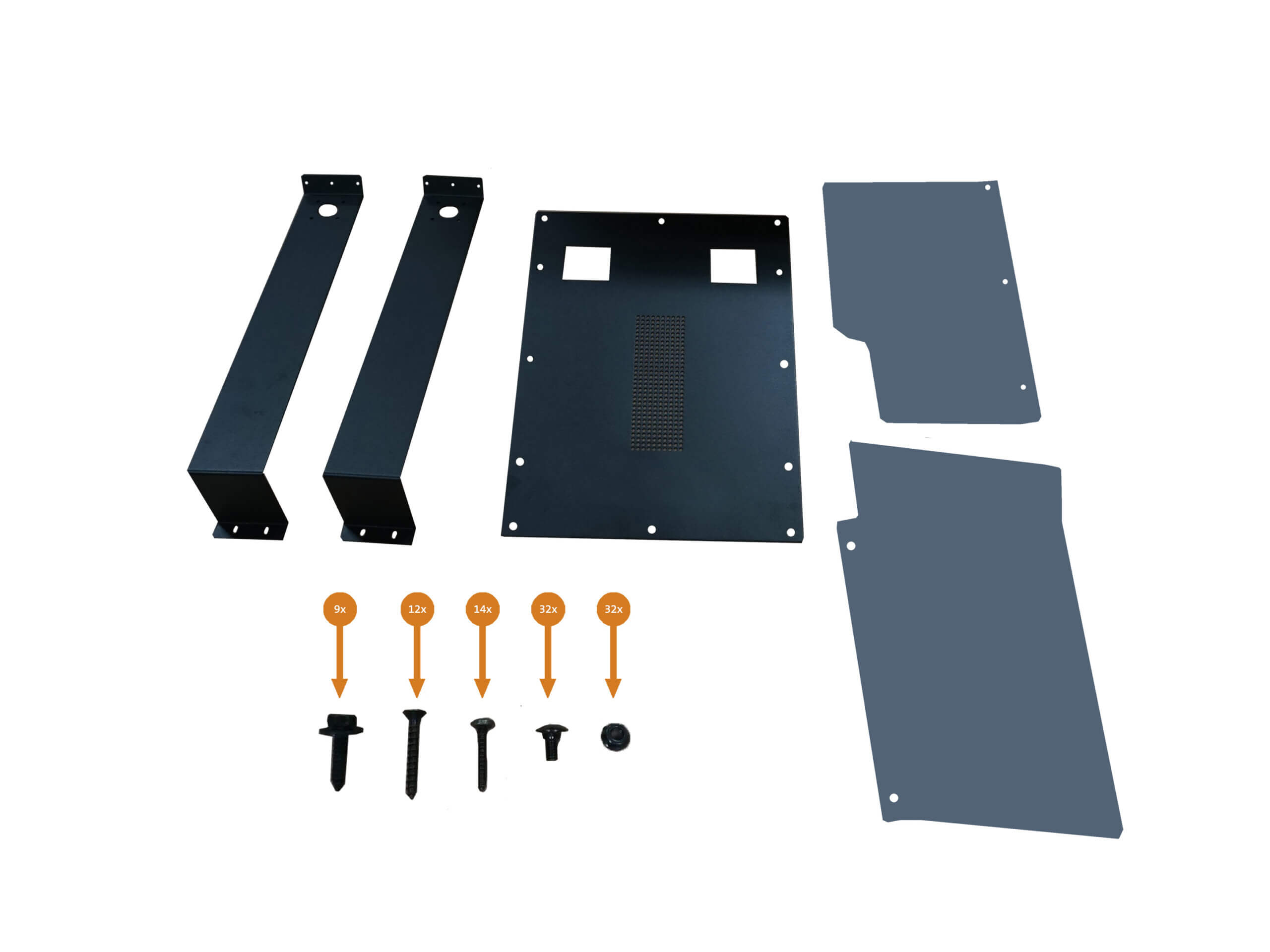 Middle Partition Filler Panel Mounting Kit for 2015-2025 Ford Transit Window Van with Medium Roof and Side Sliding Doors