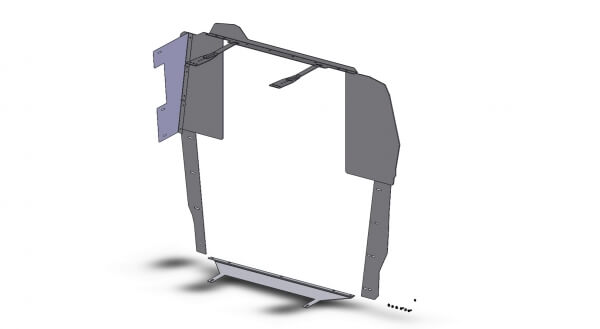 Front Partition Filler Panel Mounting Kit for 2008-2025 Chevrolet G-Series van with dual side, swing out doors used with p/n: P-FRONT-1 front partition with exit hatch