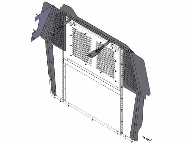 Front partition filler panel Mounting kit for 2008-2024 Chevrolet Savana G-Series van with sliding doors