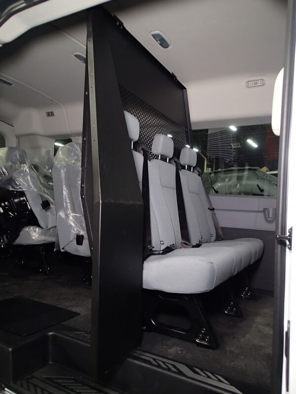 Middle partition for 2015-2025 Ford Transit window van with medium roof and side sliding doors