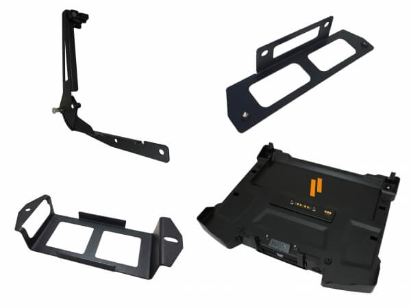 Package – Docking Station For Getac S410 Notebook With Triple Pass-Thru Antenna Connections, Power Supply Mounting Bracket & Screen Support