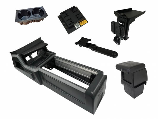 Package – VSX Console with Front PocketJet 6 & 7 Printer Mount for Tablet Docking Stations for 2020-2024 Ford Interceptor Utility
