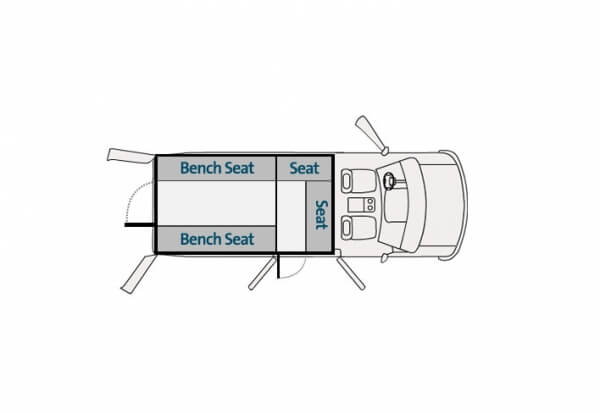Prisoner Transport 50″ H X 120″ L Insert For 2015-2025 Ford Transit Low Roof Long Length 148″ WB Cargo Van