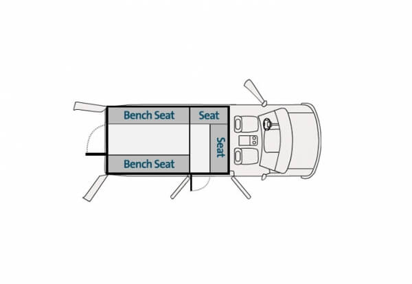 Prisoner Transport 50″ H X 120″ L Insert For 2015-2024 Ford Transit Low Roof Long Length 148″ WB Cargo Van