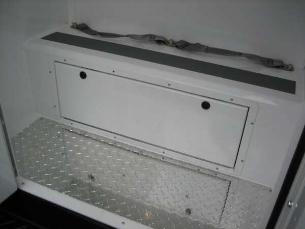 Prisoner & K9 Transport Locking Access Panel Under-Bench Storage Option for 2017-2025 Ford F-Series – White