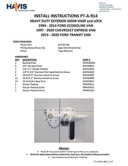 Installation Instructions (PDF)