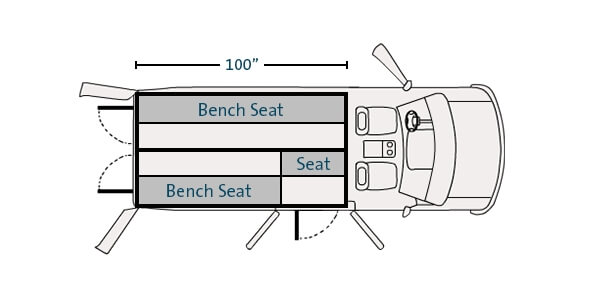 Prisoner Transport Insert For 2015-2024 Ford Transit medium roof standard length 130″ WB Cargo Van