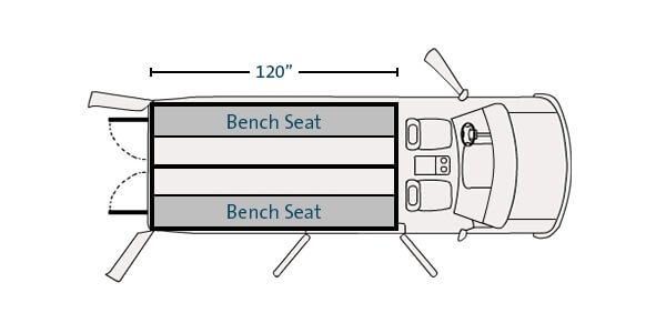 Prisoner Transport Insert For 2015-2025 Ford Transit Medium roof long length 148″ WB Cargo Van