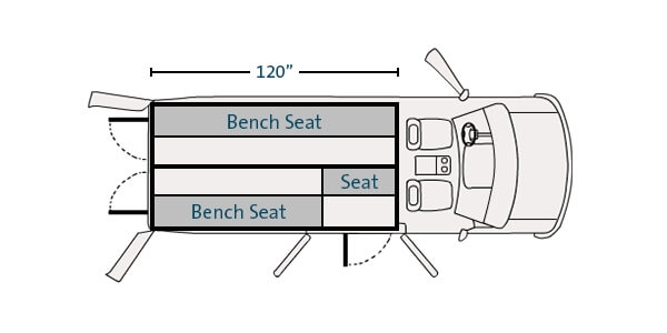 Prisoner Transport Insert For 2015-2025 Ford Transit Low Roof long length 148″ WB Cargo Van