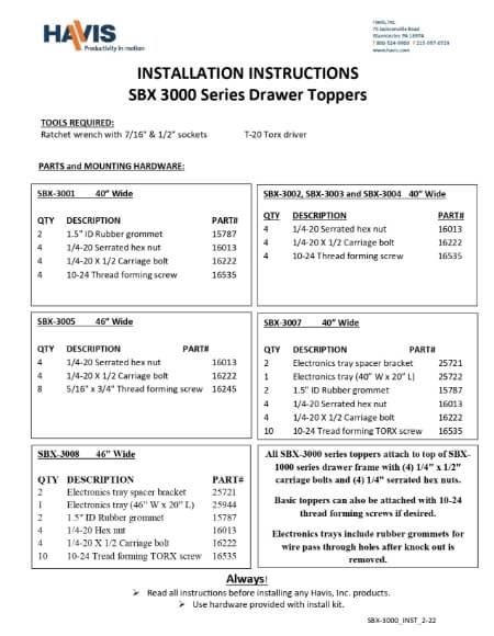 Installation Instructions (PDF)
