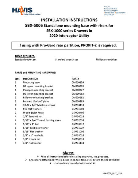 Installation Instructions (PDF)