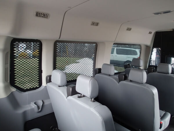 Interior Window Guard Kit for 2015-2025 Ford Transit Window Van (Wagon) with Medium Roof, Long Length 148″ Wheelbase and Sliding Door on Passenger Side