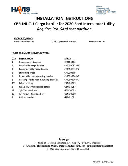 Installation Instructions (PDF)