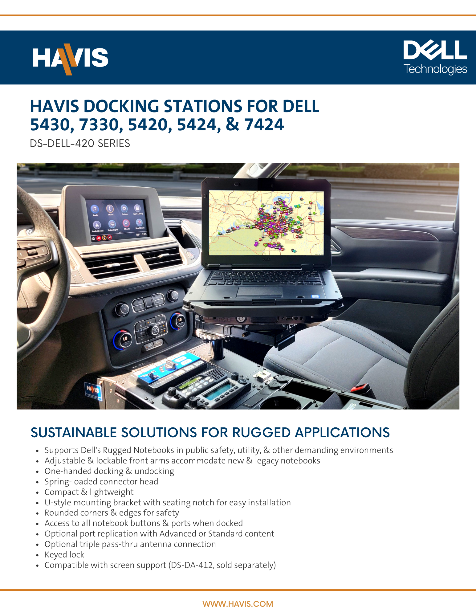 Havis Docking Stations for Dell Latitude Notebooks Sales Sheet