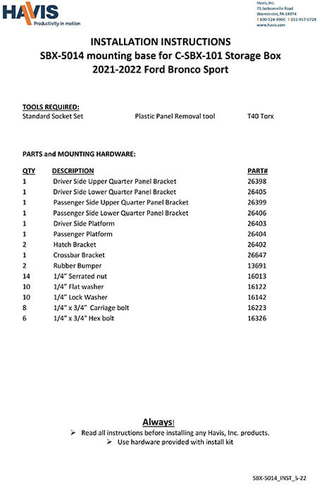 Installation Instructions (PDF)