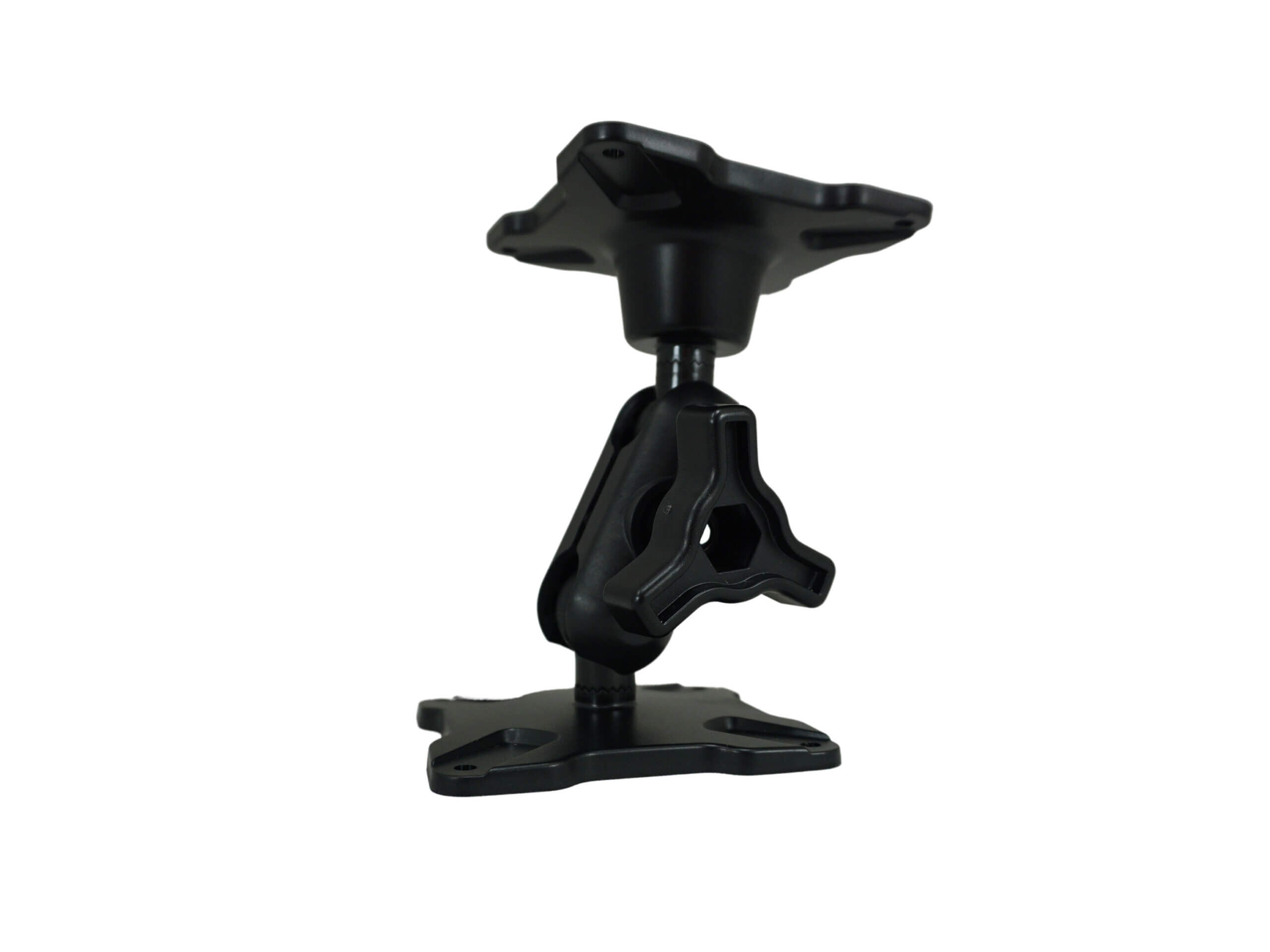 Dual Ball Mount with 1.00″ Knob-Style Standard Housing, One Standard VESA 75 Plate & One Long VESA 75 Plate