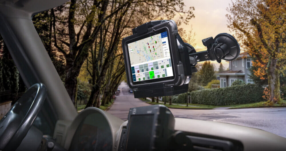 Zebra ET5X 8" Tablet with Havis DS-ZEB-100 in Garbage Truck