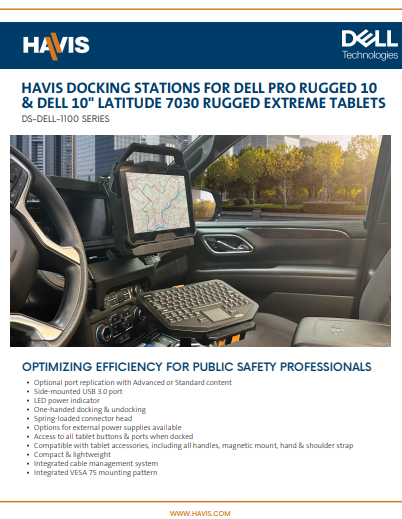 Docking Stations For Dell Pro Rugged 12 & Dell 12″  Latitude 7230 Rugged Extreme Tablet Sales Sheet – Public Safety