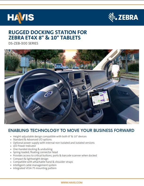 Zebra ET4X 8” & 10” Tablet Docking Station Sales Sheet – Last Mile Delivery