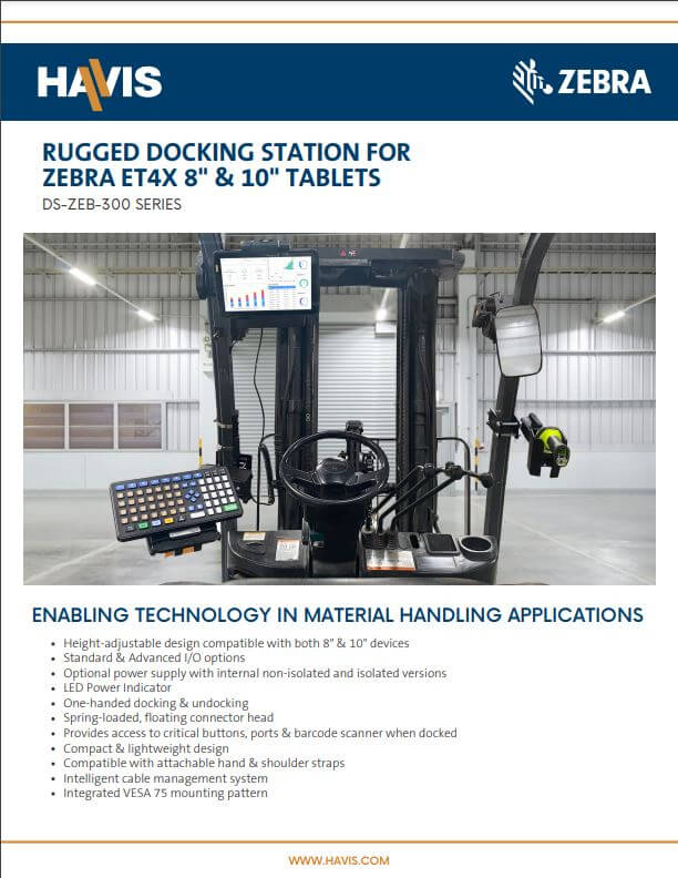 Zebra ET4X 8” & 10” Tablet Docking Station Sales Sheet – Material Handling