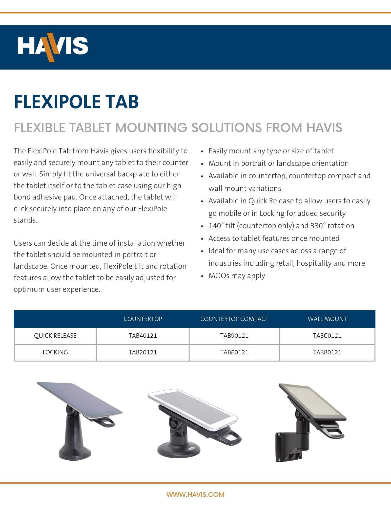 FlexiPole Tab - Data Sheet