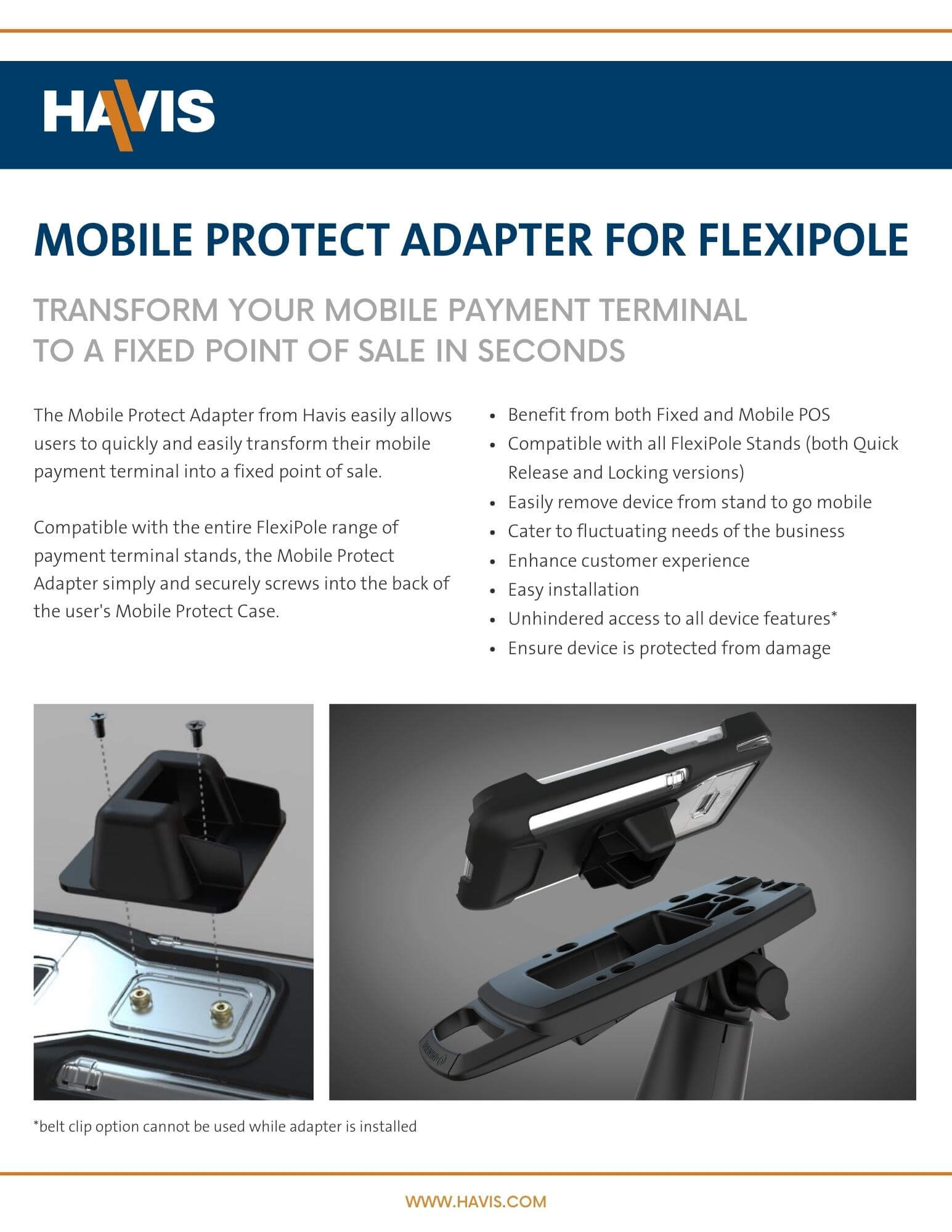 FlexiPole Mobile Protect Adapter - Data Sheet