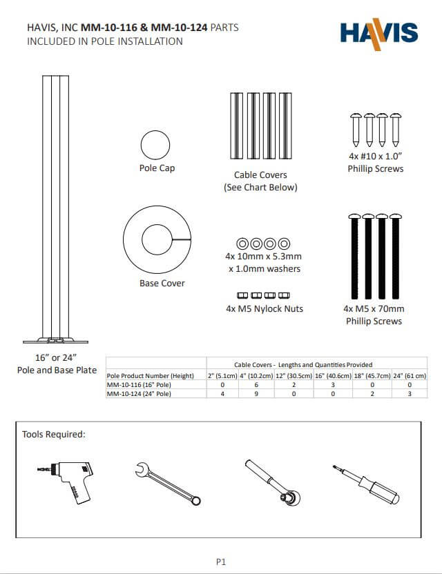MM-10-116 & MM-10-124 Customer Installation Instructions