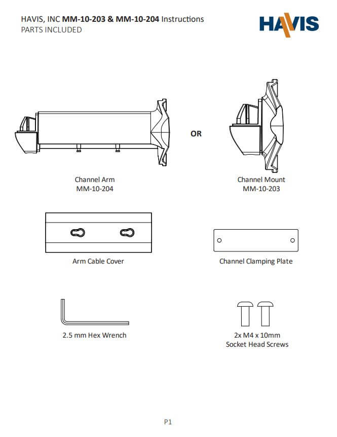 MM-10-203 & MM-10-204 Customer Installation Instructions