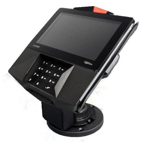 Round Base Metal Stand with EMV Card Clearance for Ingenico Lane 3000 & 7000 Payment Terminals