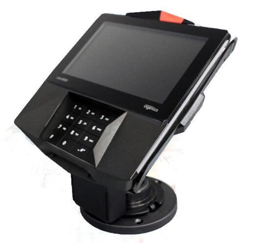 Round Base Metal Stand with EMV Card Clearance for Ingenico Lane 3000, Lane 3600, & 7000 Payment Terminals