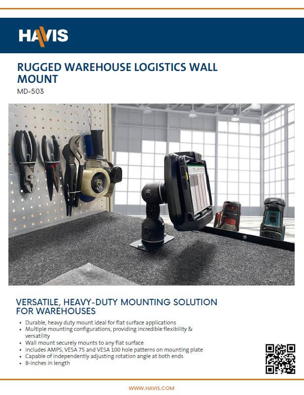 Rugged Warehouse Logistics Wall Mount Sales Sheet
