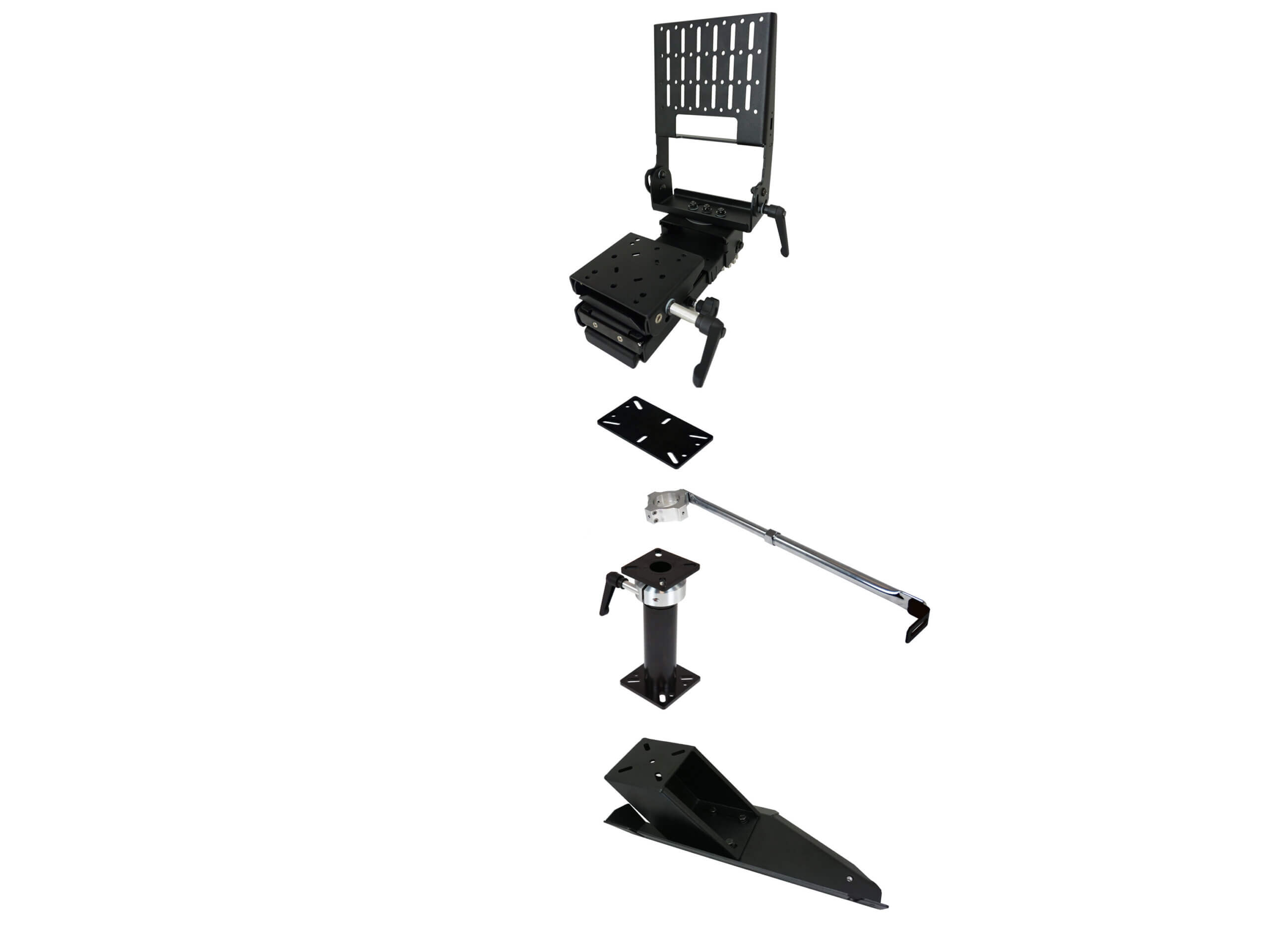 Premium Tablet Pedestal Mount Package For 2013-2024 Dodge Ram 1500 Special Services Police Truck, Tradesman & 1500, 2500 & 3500 Retail Pickup & Ram 4500/5500 Chassis Cab Truck With DS Trim Level (Known As “Classic” Body Style)