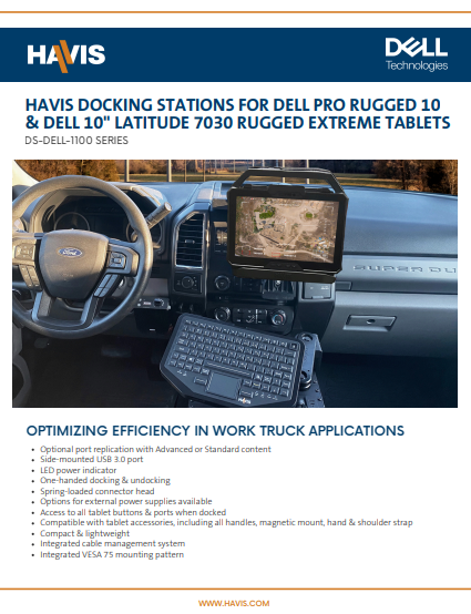 Docking Stations For Dell Pro Rugged 10 & Dell 10″ Latitude 7030 Rugged Extreme Tablet Sales Sheet – Work Truck