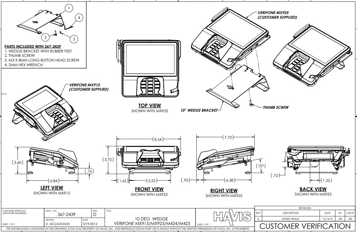 Customer Verification Drawing