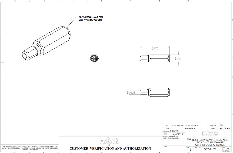 Customer Verification Drawing