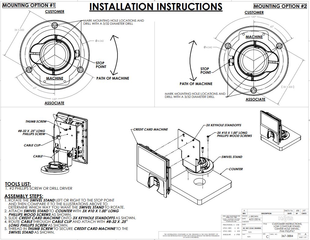 Customer Instructions
