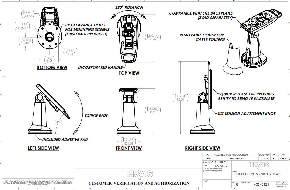 Customer Verification Drawing