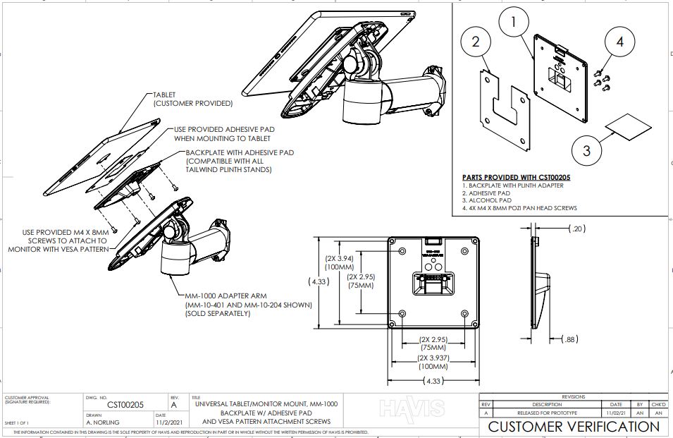 Customer Verification Drawing