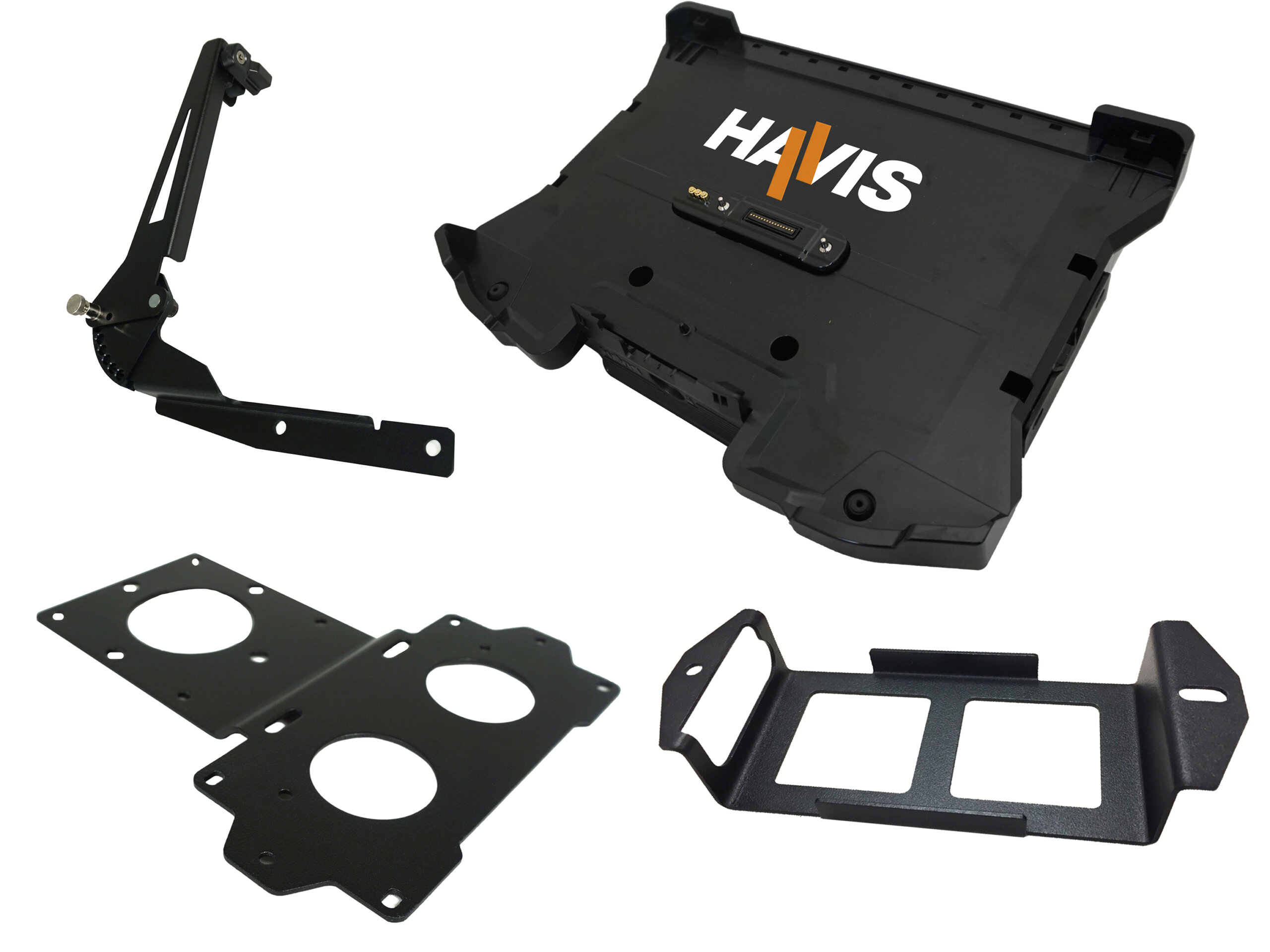 Package – Docking Station for Getac S510 Laptop with Triple Pass-Through Antenna Connection, Power Supply Mounting Brackets & Screen Support