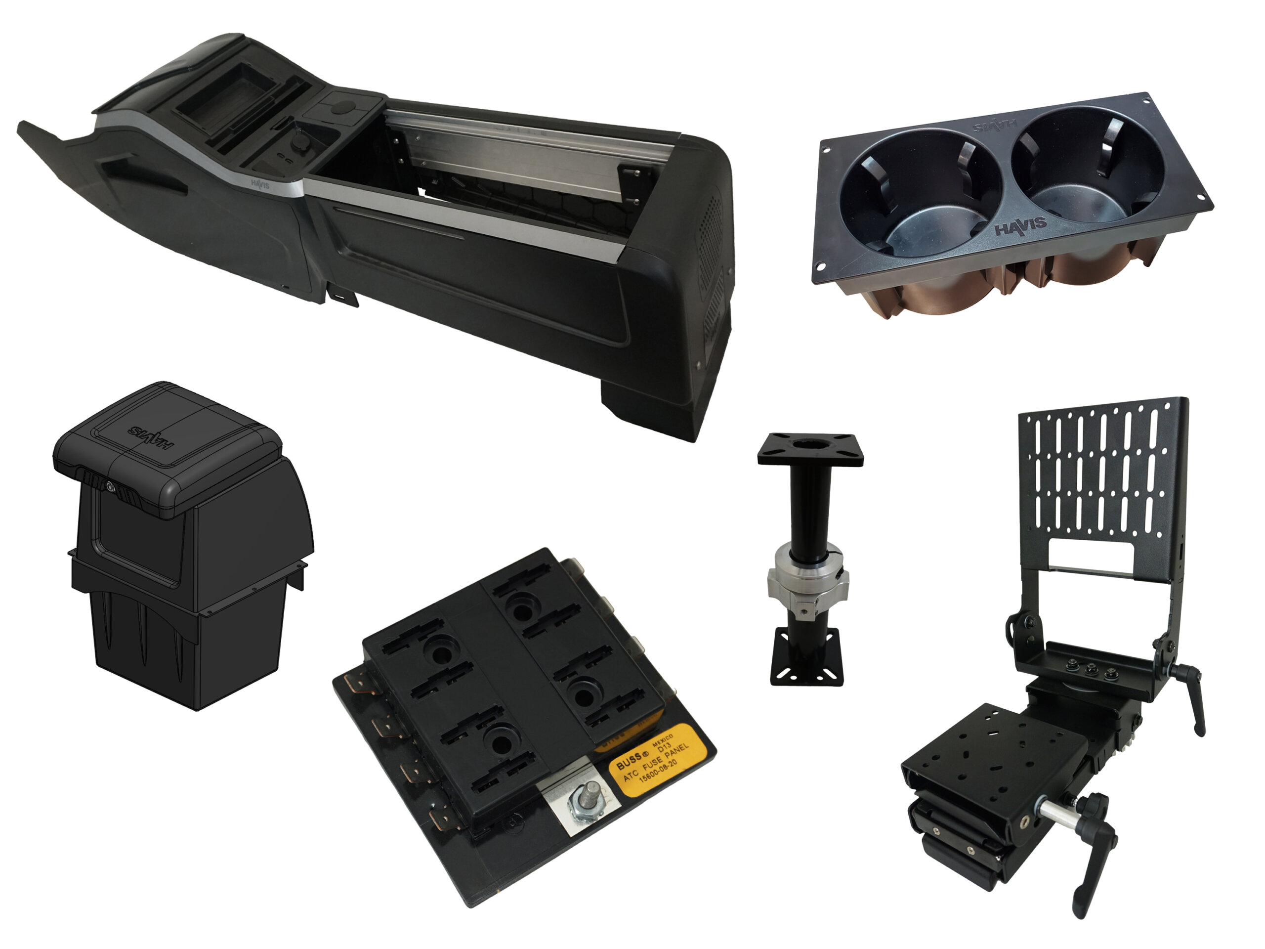 Premium Package – 2024-2025 Chevrolet Blazer EV PPV VSX Console with Front Printer Mount Or Integrated Storage Bin for Tablet Docking Stations