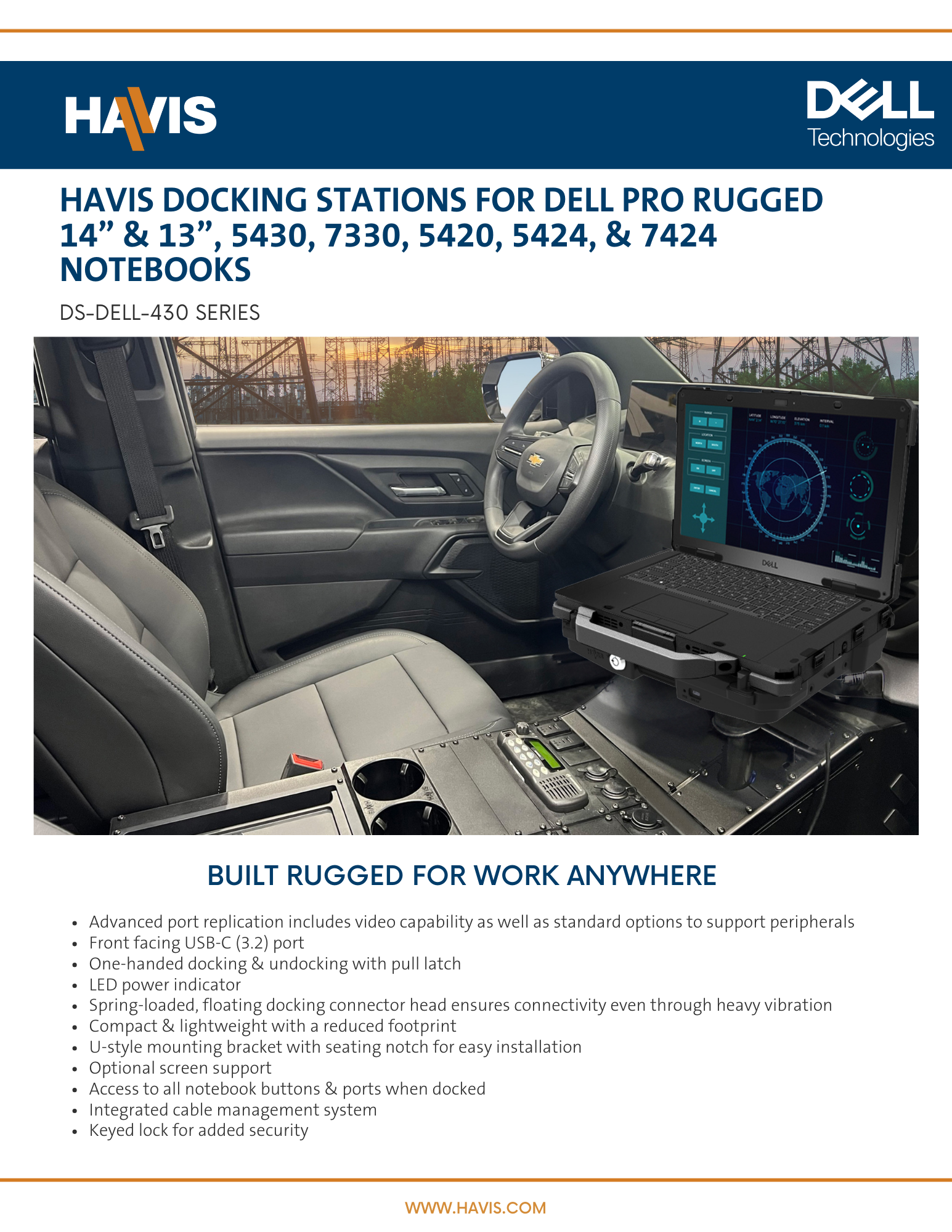 Docking Stations for Dell Pro Rugged 14” & 13”, 5430, 7330, 5420, 5424, & 7424 NOTEBOOKS – Work Truck