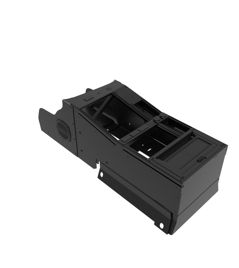 Vehicle-Specific 15″ Wide Angled Console with Internal PocketJet 8 Printer Mount for 2025 Chevrolet Tahoe Police Pursuit Vehicle
